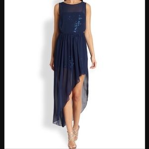BCBG MAXAZRIA Katrine sequins chiffon dress in dark blue/ navy